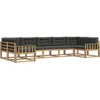 vidaXL Outdoor-Sofagarnitur mit Kissen 7 pcs Weiß und Anthrazit