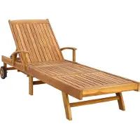 vidaXL Sonnenliege Massivholz Teak Braun