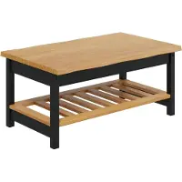 vidaXL Couchtisch EKAI Schwarz 100 x 60 x 45,5 cm Massives Kiefernholz