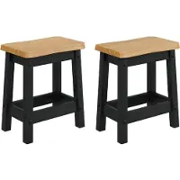 vidaXL Barhocker EKAI 2 stk. Schwarz 40 x 29 x 45,5 cm