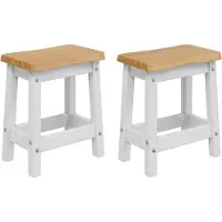 vidaXL Barhocker EKAI 2 stk. Weiß 40 x 29 x 45,5 cm