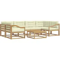 vidaXL Outdoor-Sofagarnitur 5 Stk. Weiß und Creme
