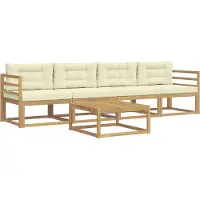 vidaXL Outdoor-Sofagarnitur 4 stk. Weiß und Creme