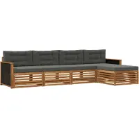 vidaXL Outdoor-Sofagarnitur 5 stk. Natur und Anthrazit Polyester