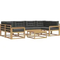 vidaXL Outdoor-Sofagarnitur mit Kissen 5 pcs Weiß und Anthrazit