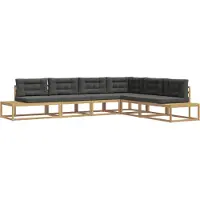 vidaXL Outdoor-Sofagarnitur 6 Stk. Weiß und Anthrazit Polyester