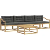vidaXL Outdoor-Sofagarnitur 4 Stk. Weiß und Anthrazit