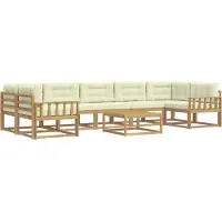 vidaXL Outdoor-Sofagarnitur 6 stk. Weiß und Creme