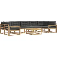 vidaXL Outdoor-Sofagarnitur mit Kissen 6 pcs Weiß und Anthrazit