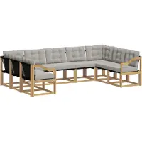 vidaXL Outdoor-Sofagarnitur 9 stk. Weiß und Hellgrau