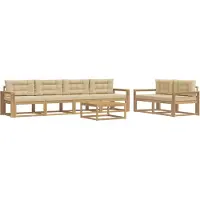vidaXL Outdoor-Sofagarnitur 6 stk. Weiß und Beige