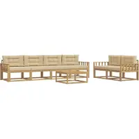 vidaXL Outdoor-Sofagarnitur 6 stk. Weiß und Beige