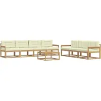 vidaXL Outdoor-Sofagarnitur 7 stk. Weiß und Creme