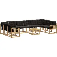 vidaXL Outdoor-Sofagarnitur 11 stk. Weiß und Schwarz