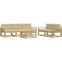 vidaXL Outdoor-Sofagarnitur 6 Stk. Weiß und Beige