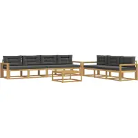vidaXL Outdoor-Sofagarnitur 7 stk. Weiß und Anthrazit
