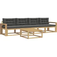 vidaXL Outdoor-Sofagarnitur 4 stk. Weiß und Anthrazit
