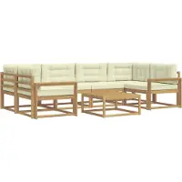 vidaXL Outdoor-Sofagarnitur 5 stk. Weiß und Creme
