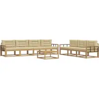 vidaXL Outdoor-Sofagarnitur 7 stk. Weiß und Beige
