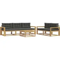vidaXL Outdoor-Sofagarnitur 6 stk. Weiß und Anthrazit