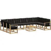 vidaXL Outdoor-Sofagarnitur 11 stk. Weiß und Schwarz