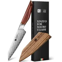 Xinzuo - Damast-Gemüsemesser 13 cm Klinge - X03 Xing Serie - Mauro Uliassi (3-Sterne-Michelin-Koch)