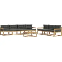 vidaXL Outdoor-Sofagarnitur 7 Stk. Weiß und Anthrazit