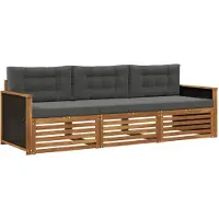 vidaXL Outdoor-Sofagarnitur 3 stk. Natur und Anthrazit Polyester
