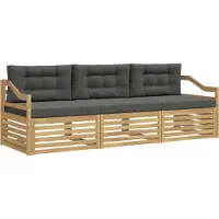vidaXL Outdoor-Sofagarnitur 3 stk. Weiß und Anthrazit Polyester