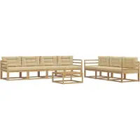 vidaXL Outdoor-Sofagarnitur 7 Stk. Weiß und Beige