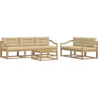 vidaXL Outdoor-Sofagarnitur 6 stk. Weiß und Beige