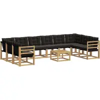 vidaXL Outdoor-Sofagarnitur 11 stk. Weiß und Schwarz