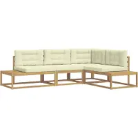 vidaXL Outdoor-Sofagarnitur Weiß 277,5 x 198,5 x 73 cm Polyester