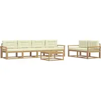 vidaXL Outdoor-Sofagarnitur 6 stk. Weiß und Creme