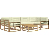 vidaXL Outdoor-Sofagarnitur 5 stk. Weiß und Creme
