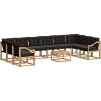 vidaXL Outdoor-Sofagarnitur 11 stk. Weiß und Schwarz
