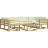 vidaXL Outdoor-Sofagarnitur 5 stk. Weiß und Creme