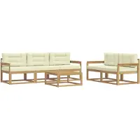 vidaXL Outdoor-Sofagarnitur 6 stk. Weiß und Creme