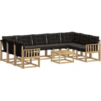 vidaXL Outdoor-Sofagarnitur 10 stk. Weiß und Schwarz