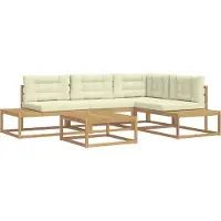 vidaXL Outdoor-Sofagarnitur 5 stk. Weiß Polyester