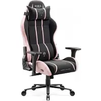 Diablo Chairs X-One 2.0 Gaming Stuhl aus Stoff, ergonomischer Bürostuhl, Drehstuhl Size Normal Schwarz und Rosa