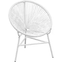 vidaXL Eleganten-Stil Outdoor Relaxsessel,Balkonstuhl Gartenstuhl Poly Rattan Weiß DE25936
