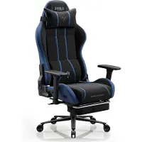 Diablo Chairs X-One 2.0 Gaming Stuhl aus Stoff, ergonomischer Bürostuhl, Drehstuhl Size King Schwarz und Blau