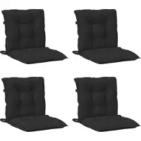 vidaXL Niedriglehner Stuhlkissen Set 4 pcs Melange Schwarz