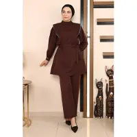 Turkishsouq Stripe Detailed Anzug Braun