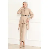 Turkishsouq Gürtel Detailed Anzug Beige