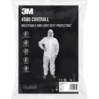 3M Schutzanzug 4500 Kat. I Weiß Groß, Staub- und Spritzschutz, 1 Stück