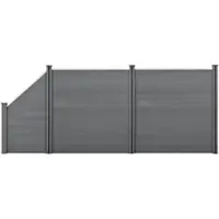 Helloshop26 Sichtschutzzaun Windschutz aus Verbundholz (WPC) quadratisch und schräg 183 x 451 cm
