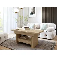 Designimpex Design Couchtisch DA-555 höhenverstellbar ausziehbar 120 bis 200 cm Schublade Esstisch Wohnzimmer abgerundete Ecken