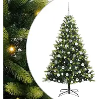 Syfax Künstlicher Klapp-Weihnachtsbaum mit 300 LEDs Grün 180 cm